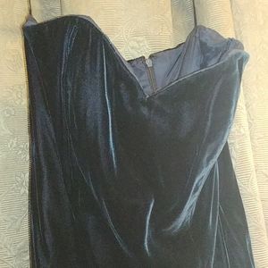 Vintage Bill Blass Blue Velvet strapless dress